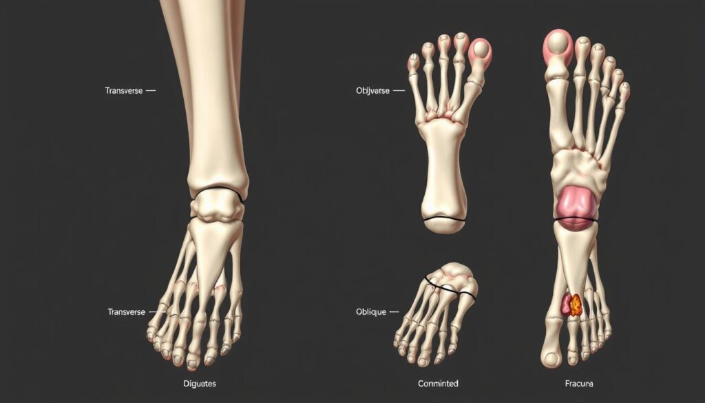 rodzaje złamań kości śródstopia